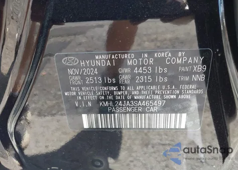 2025 Hyundai Sonata Se z USA, uszkodzony, nr VIN KMHL24JA3SA465497